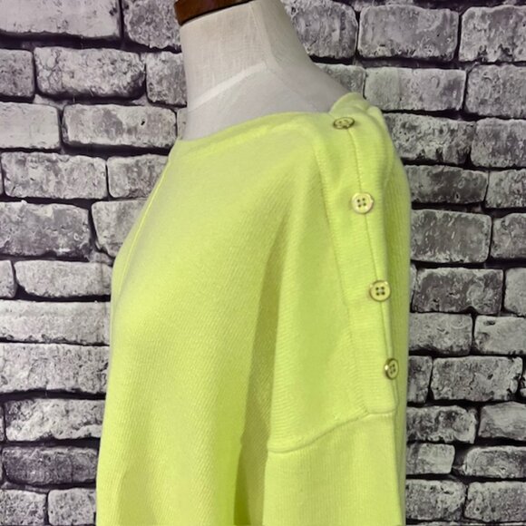 Talbots Yellow/Green Crew Neck 3/4 Sleeve Pullover Sweater Size XL - Picture 5 of 9